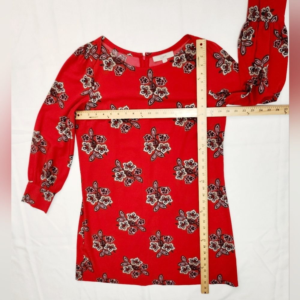 Ann Taylor LOFT Red and Floral Print Dress - Picture 3 of 8